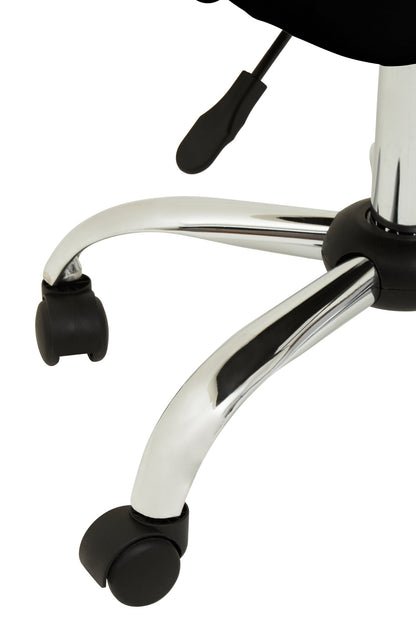 Jaxon Black Ribbed Modern Chrome Office Chair