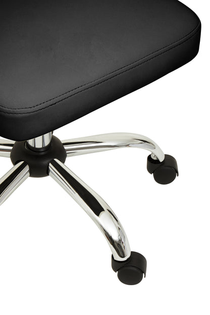 Jaxon Black Ribbed Modern Chrome Office Chair
