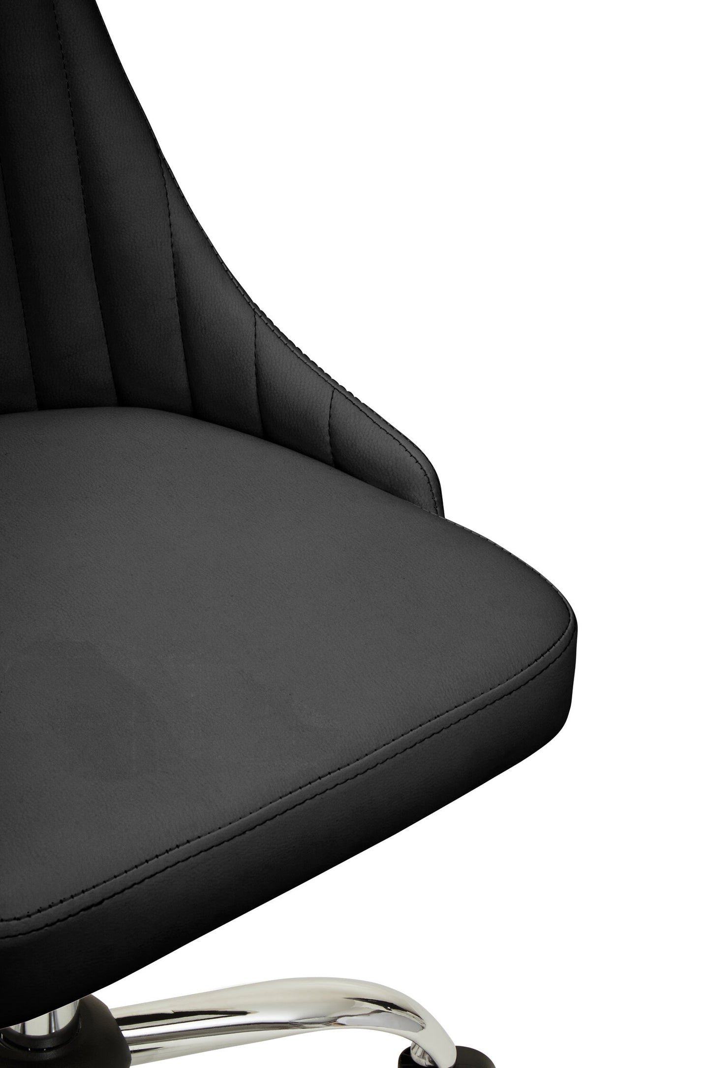 Jaxon Black Ribbed Modern Chrome Office Chair