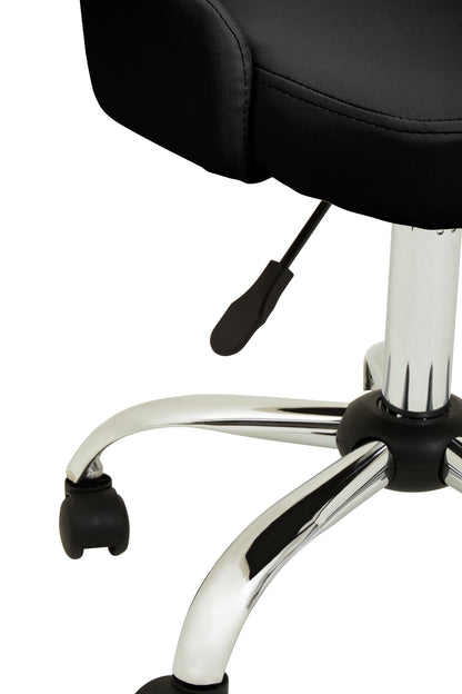 Jaxon Black Ribbed Modern Chrome Office Chair