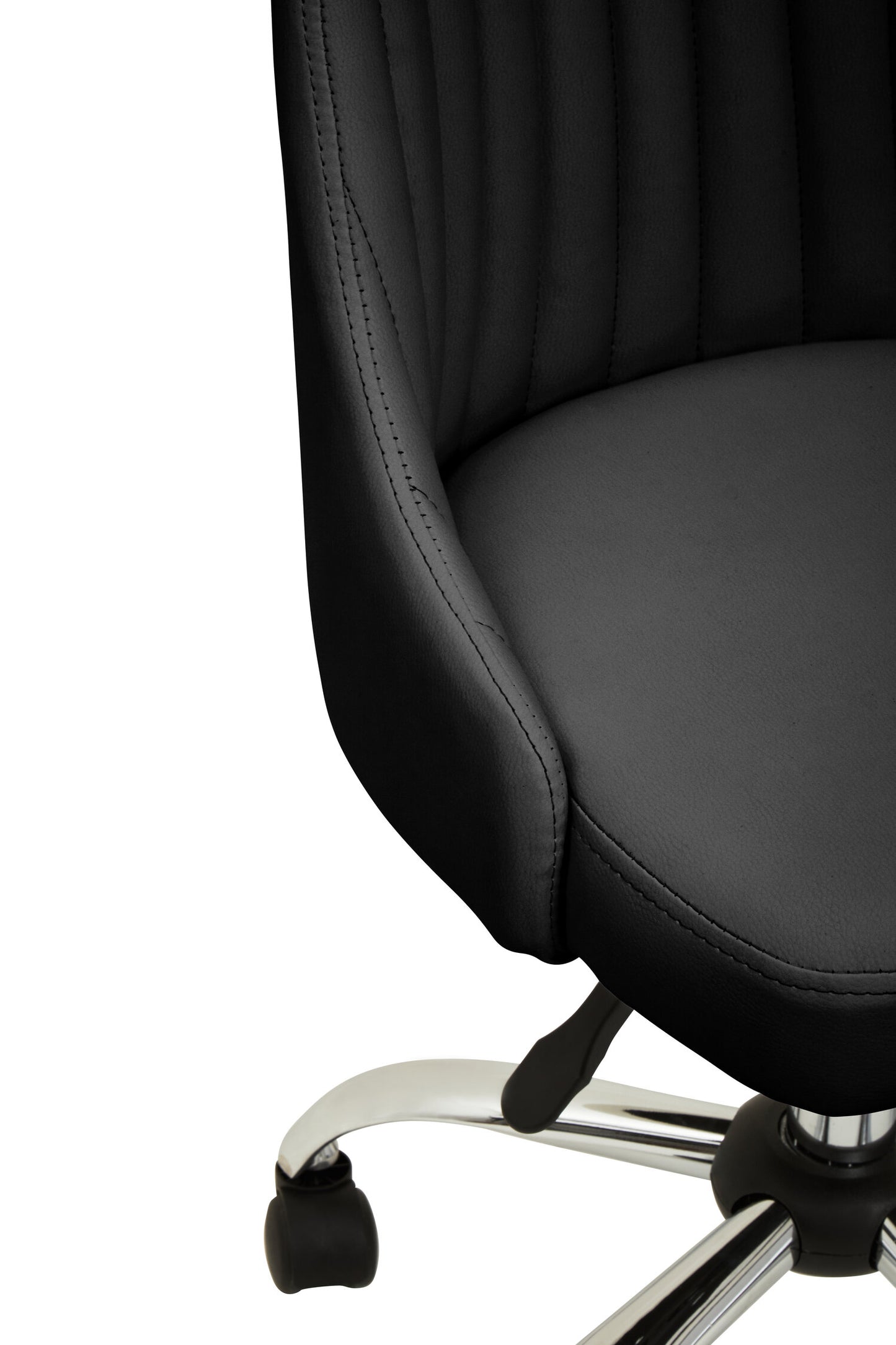 Jaxon Black Ribbed Modern Chrome Office Chair