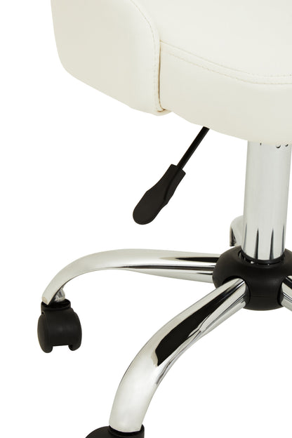 Jaxon Off White Leather Effect Modern Office Chair