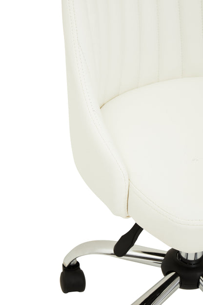 Jaxon Off White Leather Effect Modern Office Chair