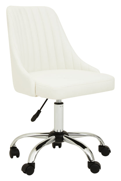 Jaxon Off White Leather Effect Modern Office Chair | Bali & Blue