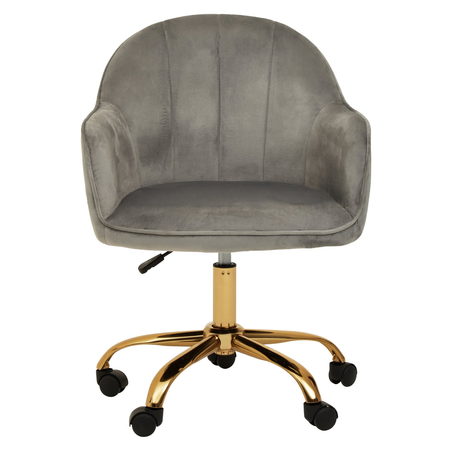 Amara Grey Velvet And Gold Home Office Chair
