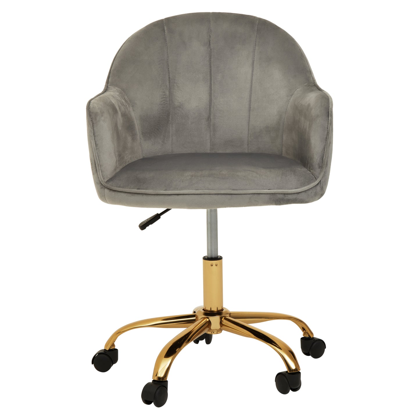 Amara Grey Velvet And Gold Home Office Chair