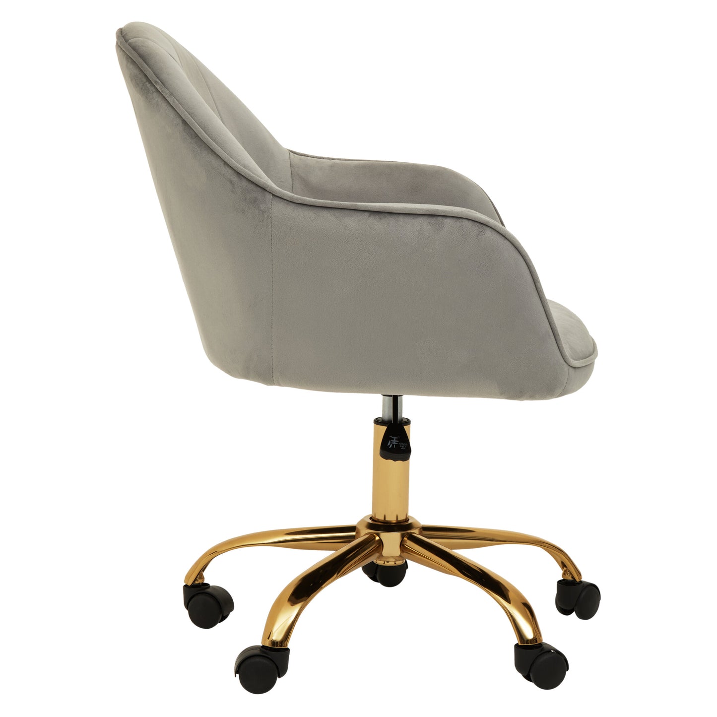 Amara Grey Velvet And Gold Home Office Chair
