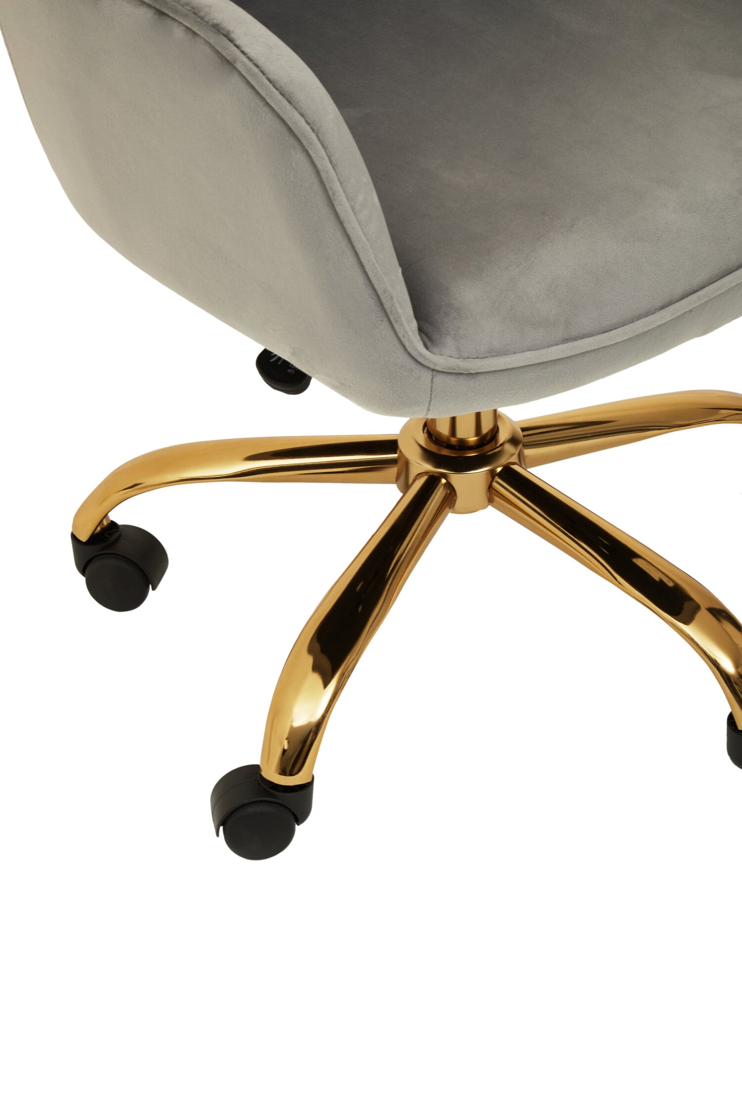 Amara Grey Velvet And Gold Home Office Chair