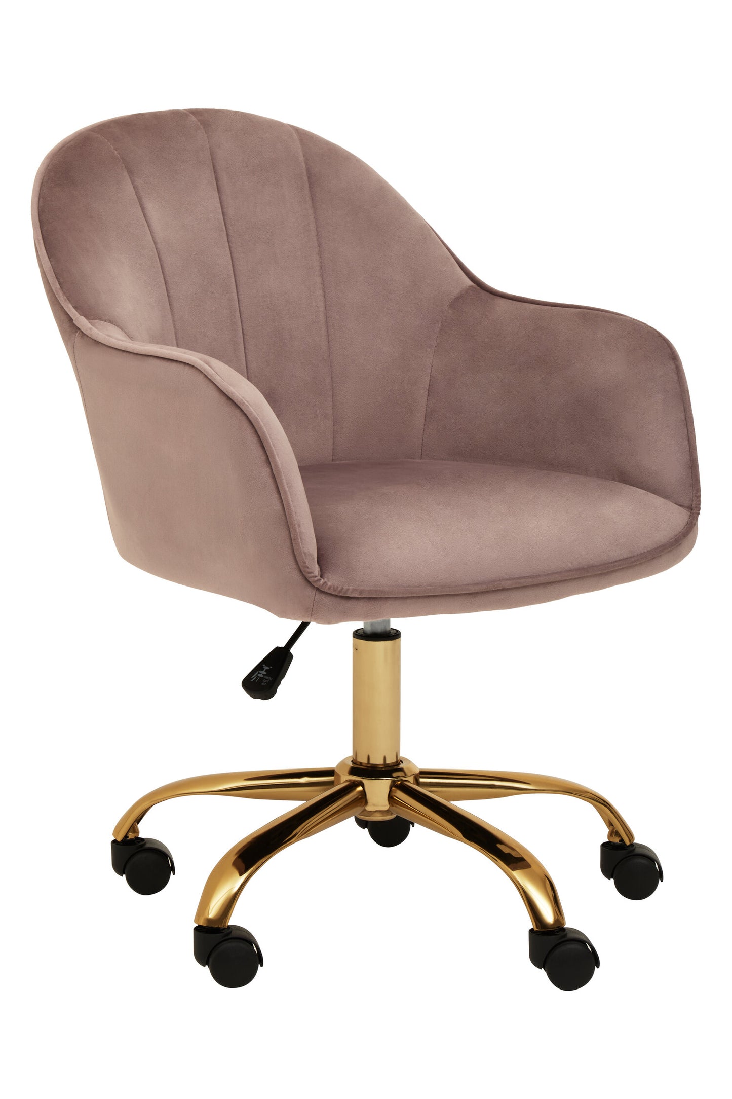 Amara Pink Velvet And Gold Home Office Chair