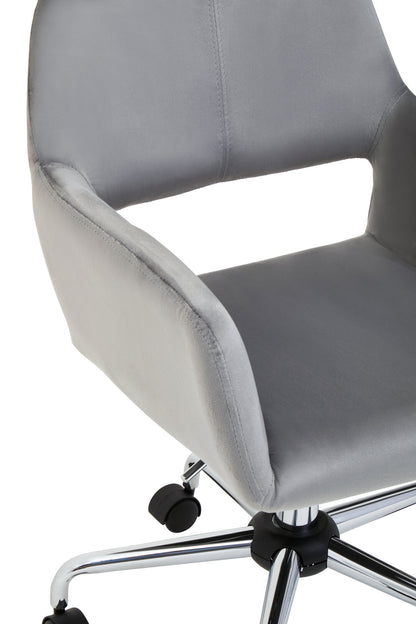 Jaxon Grey Velvet Retro Chrome Office Chair