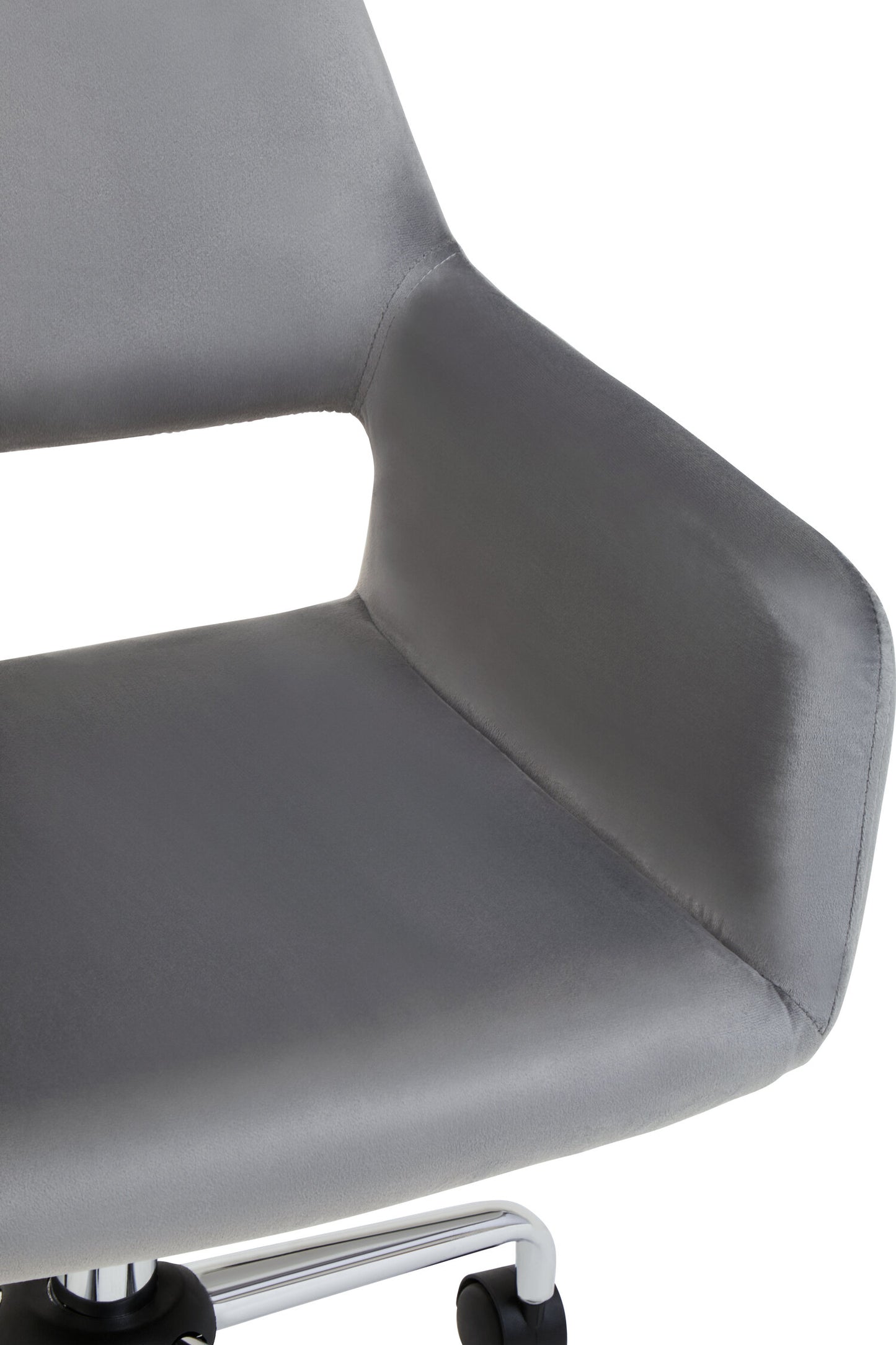 Jaxon Grey Velvet Retro Chrome Office Chair