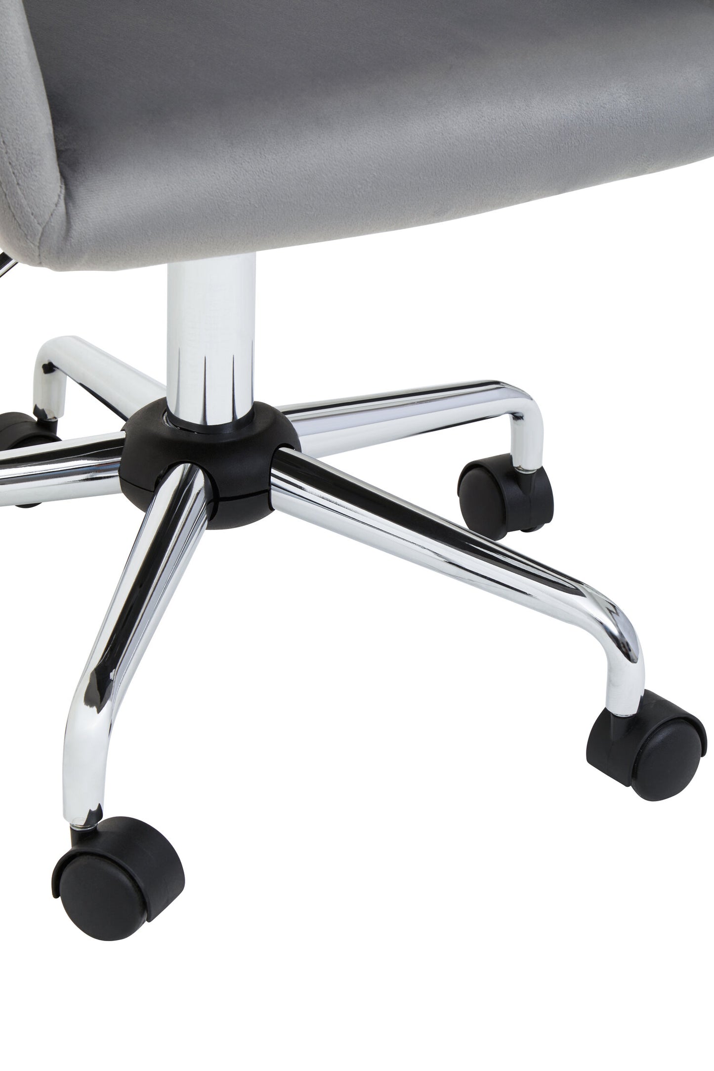 Jaxon Grey Velvet Retro Chrome Office Chair