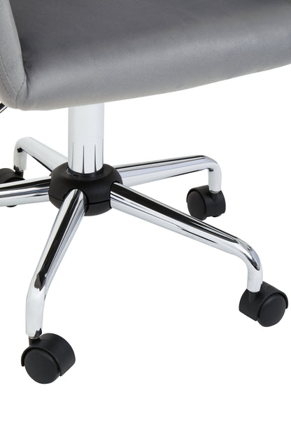 Jaxon Grey Velvet Retro Chrome Office Chair