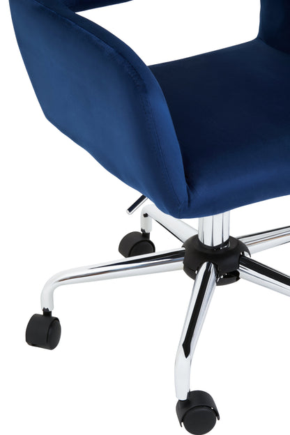 Jaxon Navy Velvet Retro Chrome Office Chair