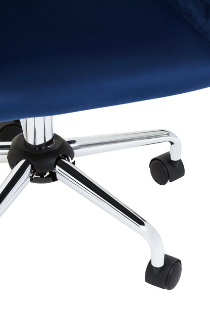 Jaxon Navy Velvet Retro Chrome Office Chair