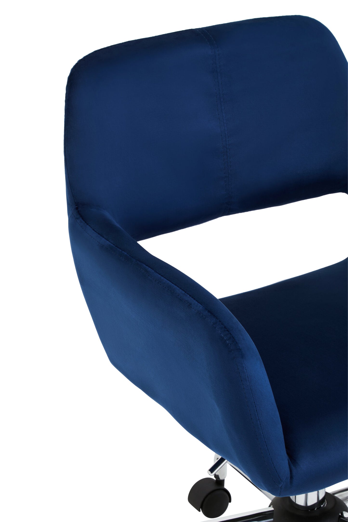 Jaxon Navy Velvet Retro Chrome Office Chair