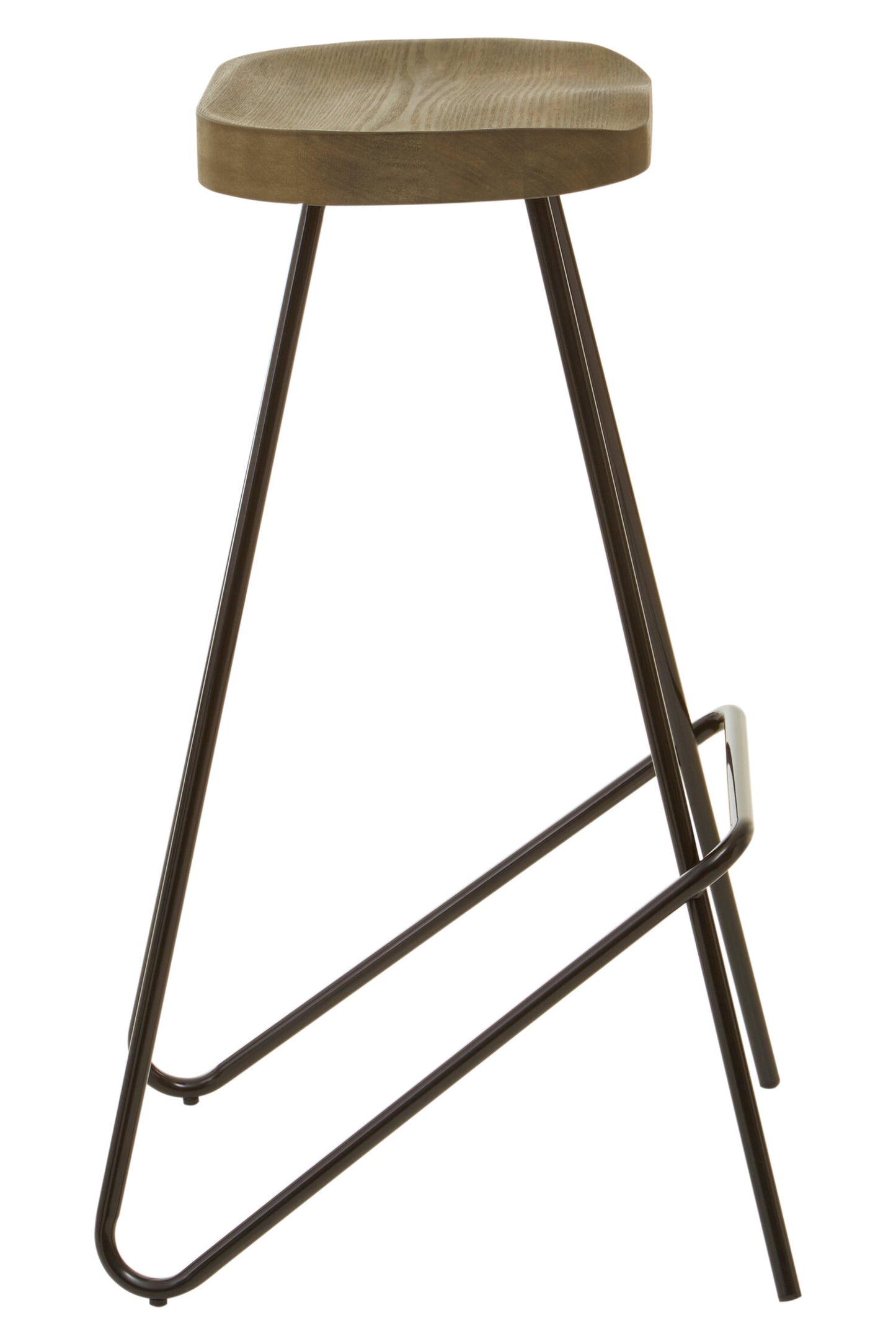Industrial Elm Wood Bar Stool