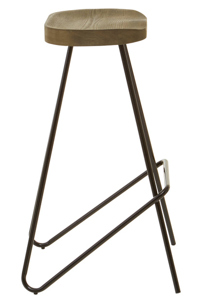 Industrial Elm Wood Bar Stool