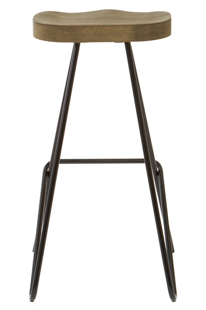 Industrial Elm Wood Bar Stool