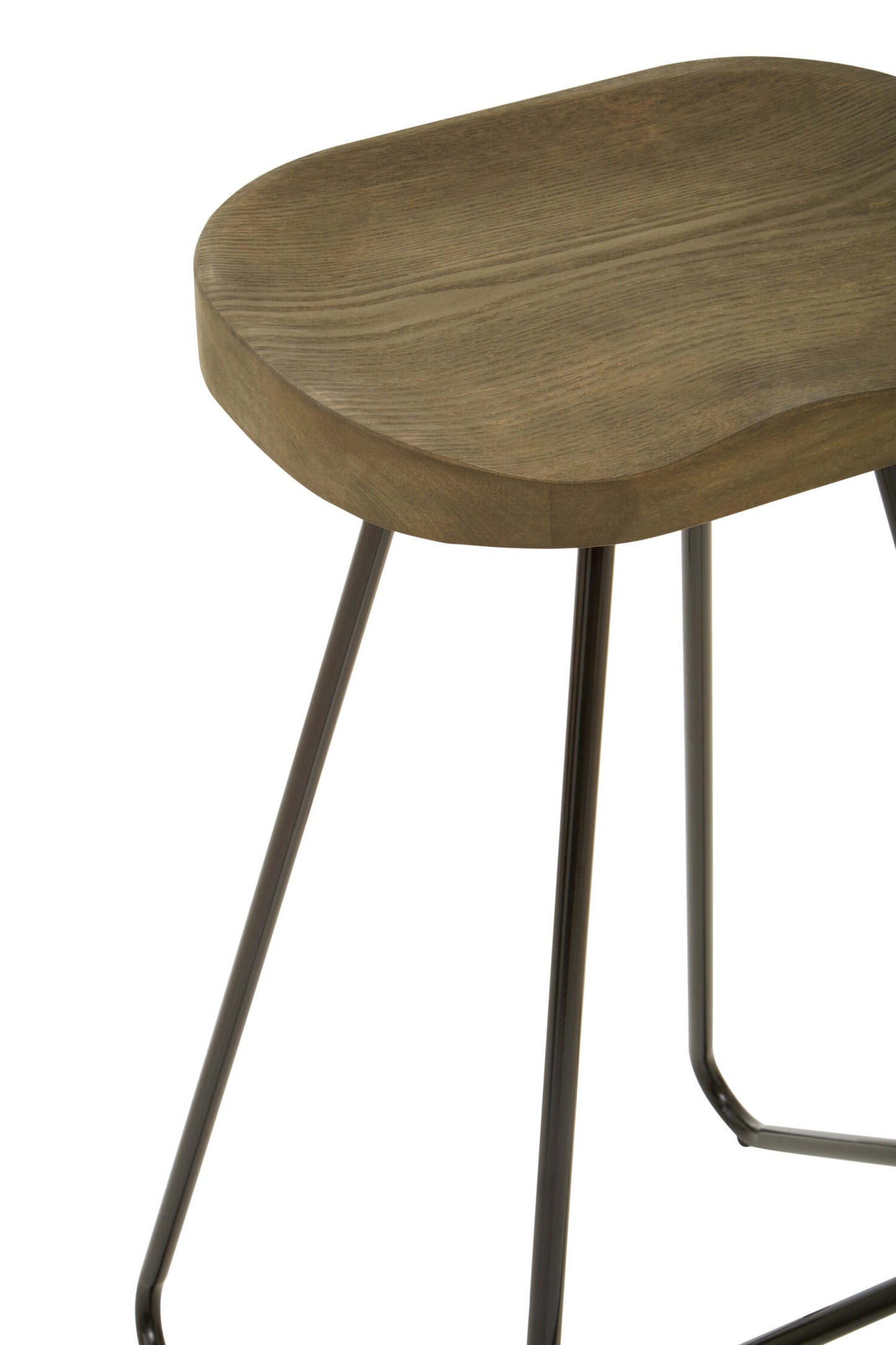 Industrial Elm Wood Bar Stool