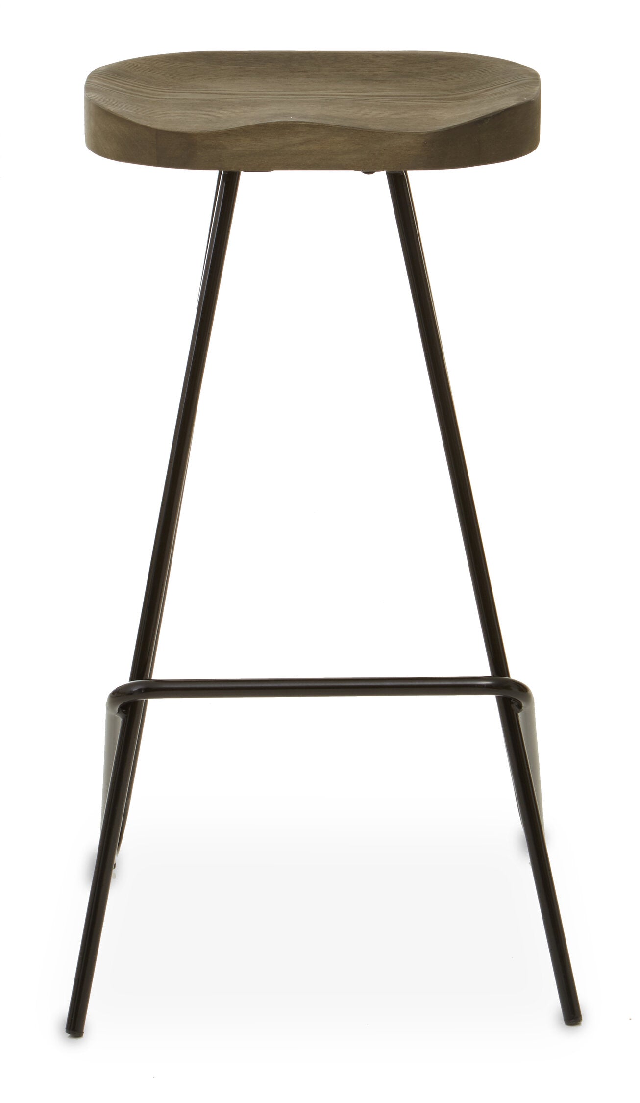 Industrial Elm Wood Bar Stool