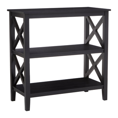 Cambridge 2 Shelf Black Bookcase