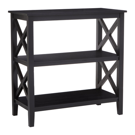 Cambridge 2 Shelf Black Bookcase
