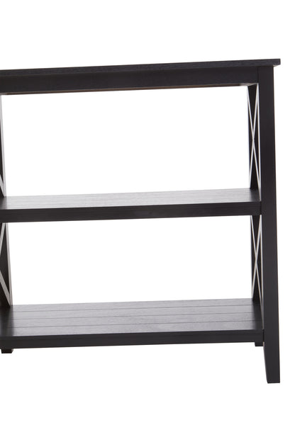 Cambridge 2 Shelf Black Bookcase