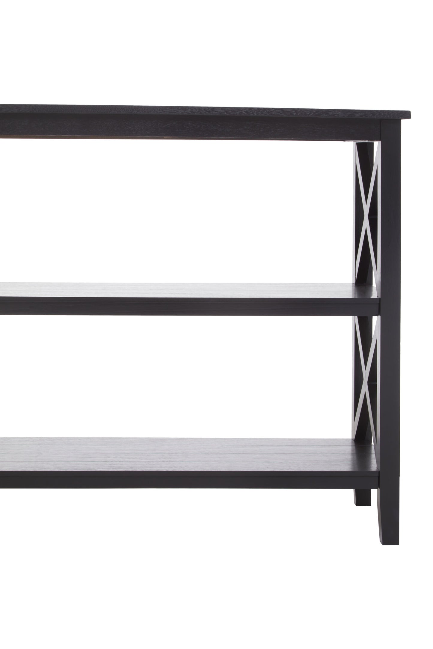 Cambridge 2 Shelf Large Black Bookcase