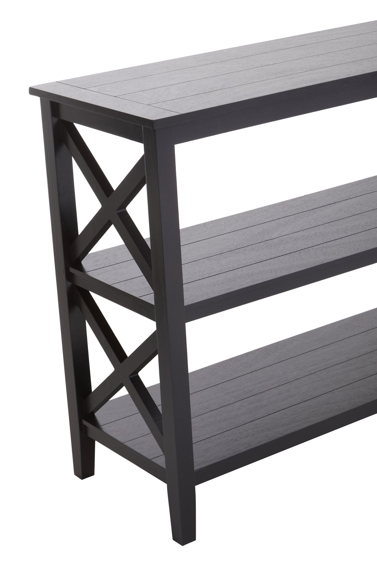 Cambridge 2 Shelf Large Black Bookcase