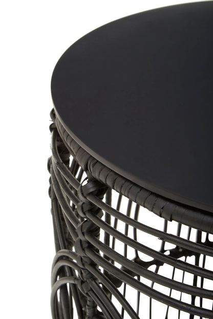 Newquay Boho Round Rattan Side Table