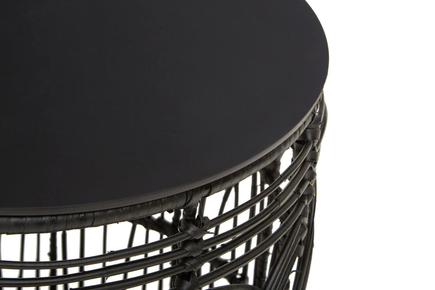 Newquay Boho Round Rattan Side Table