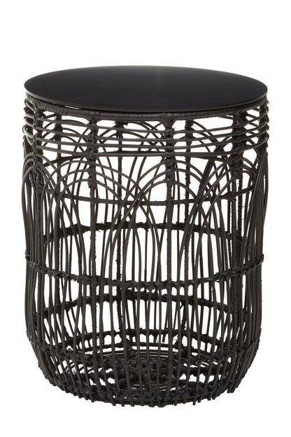 Newquay Boho Round Rattan Side Table