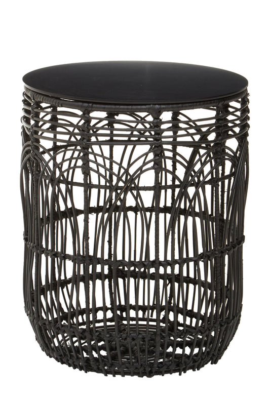 Newquay Boho Round Rattan Side Table