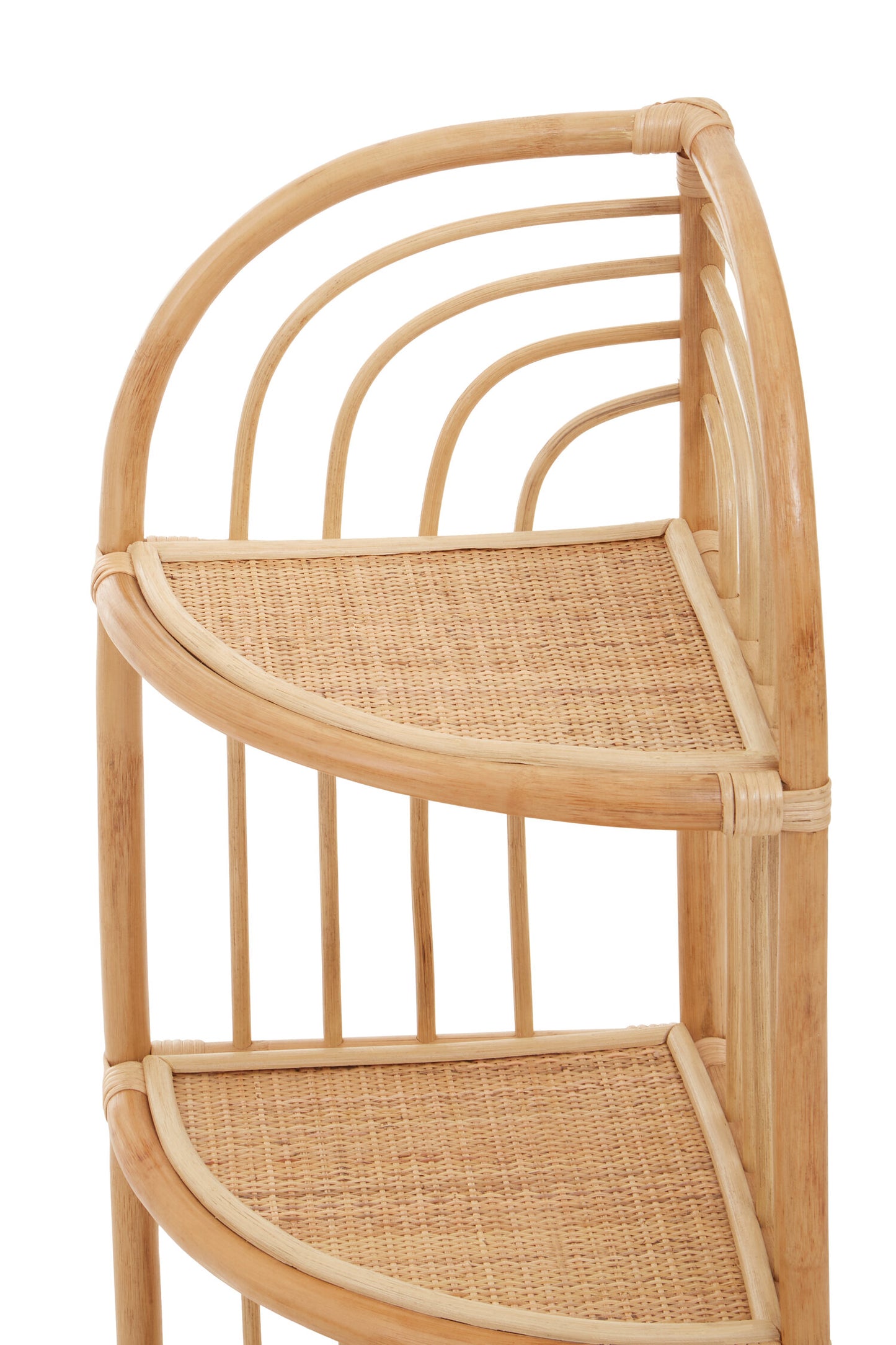 India 3 Tier Natural Rattan Corner Shelf Unit