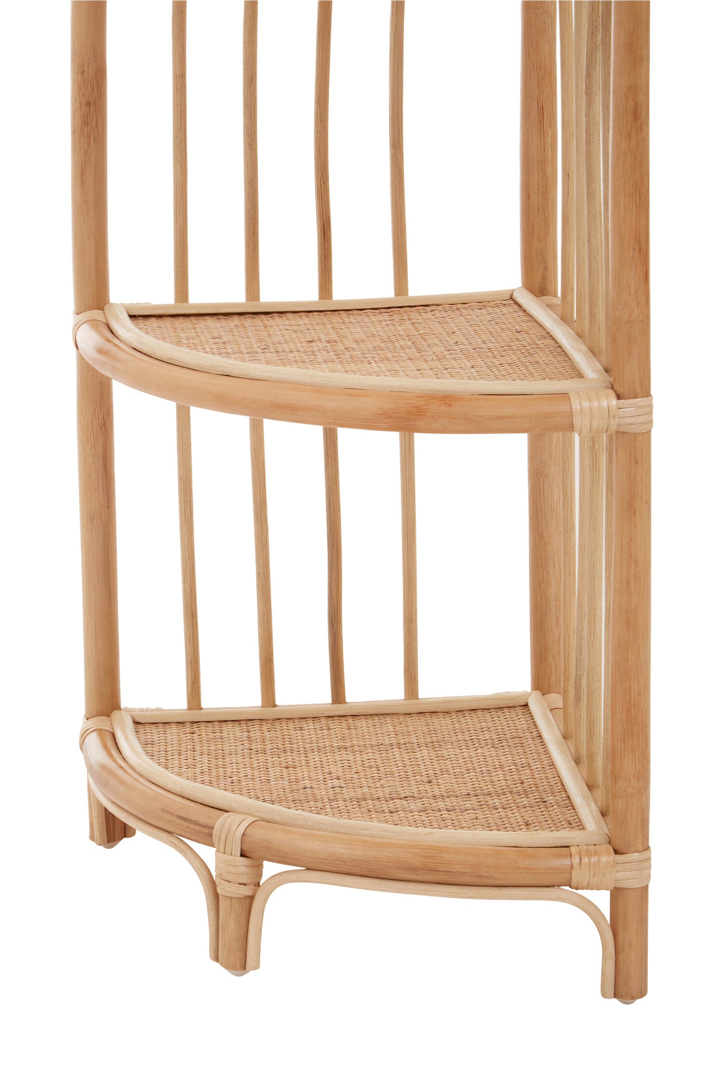 India 3 Tier Natural Rattan Corner Shelf Unit