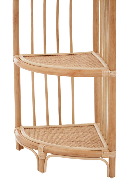 India 3 Tier Natural Rattan Corner Shelf Unit