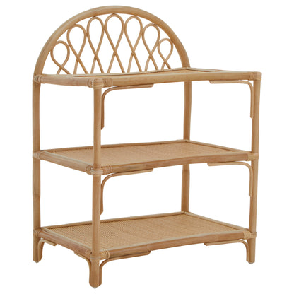 India 3 Tier Natural Rattan Shelf Unit