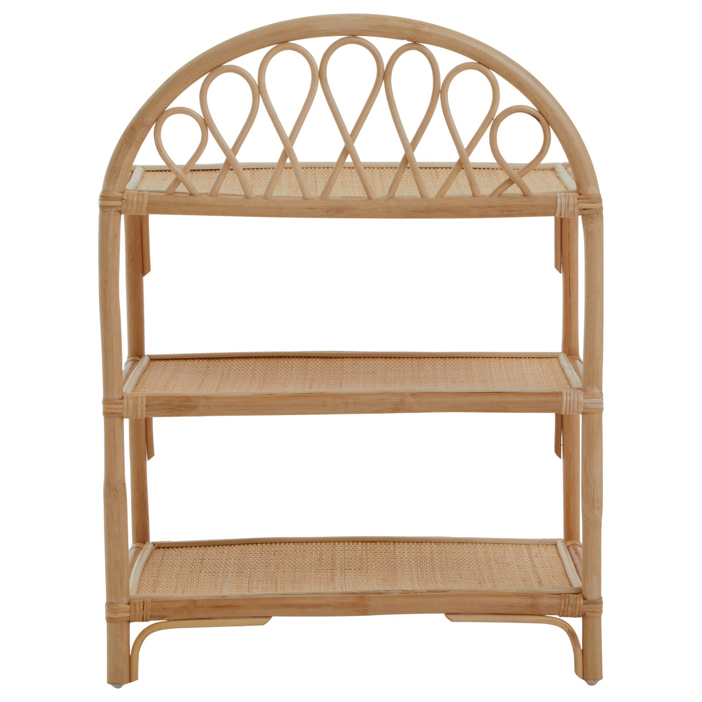 India 3 Tier Natural Rattan Shelf Unit