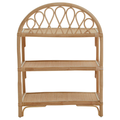 India 3 Tier Natural Rattan Shelf Unit
