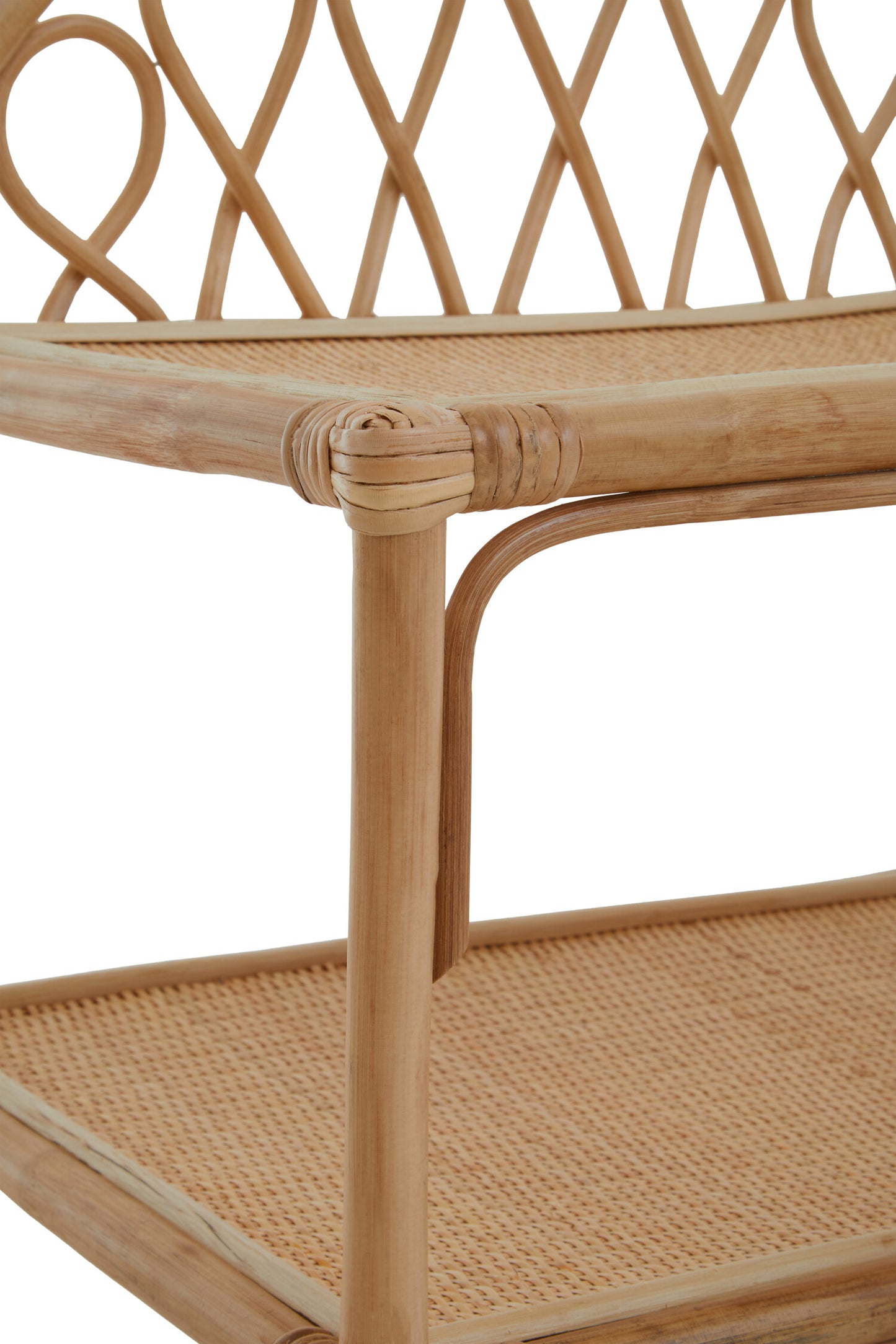 India 3 Tier Natural Rattan Shelf Unit