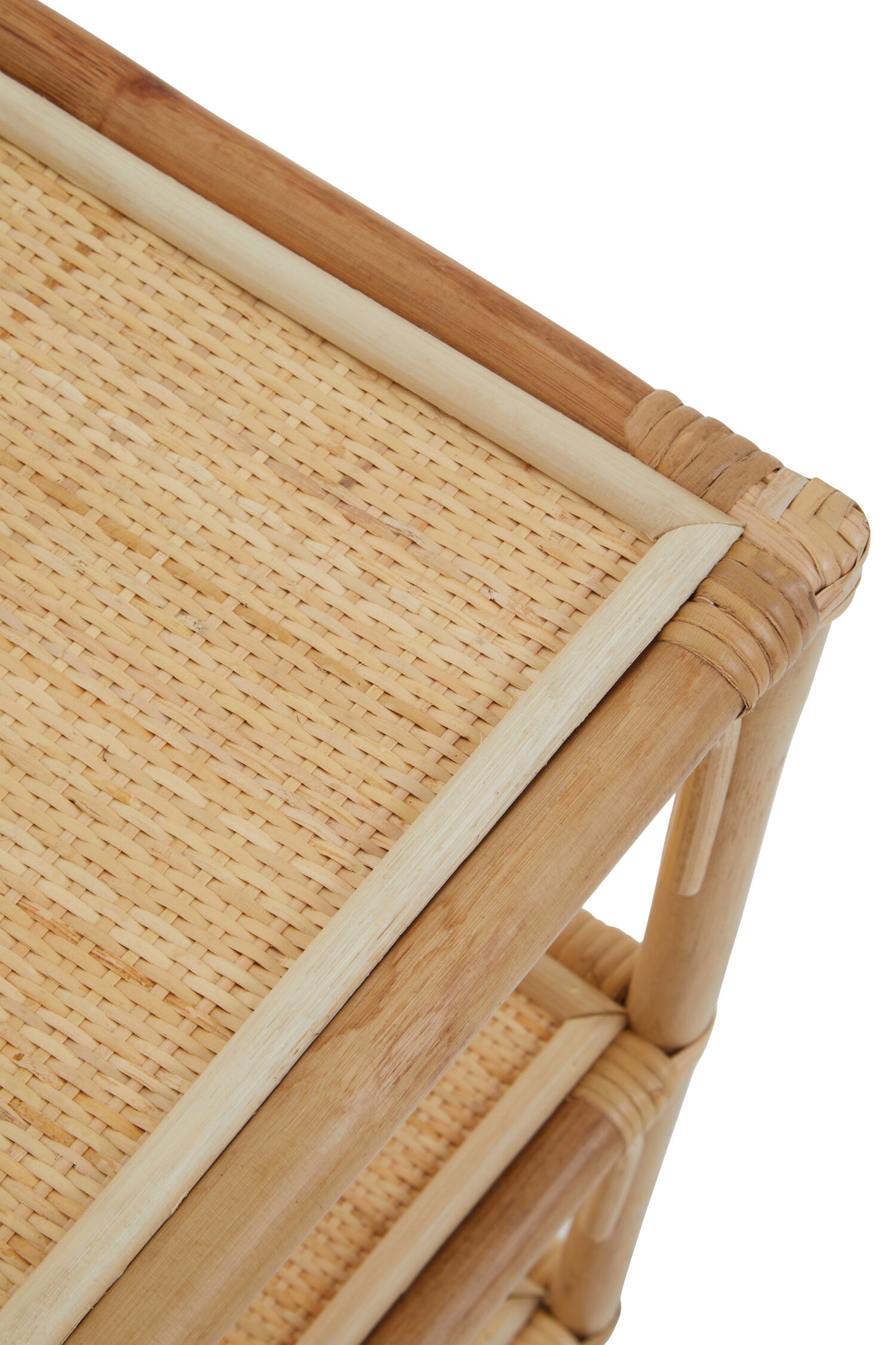 India 3 Tier Natural Rattan Shelf Unit