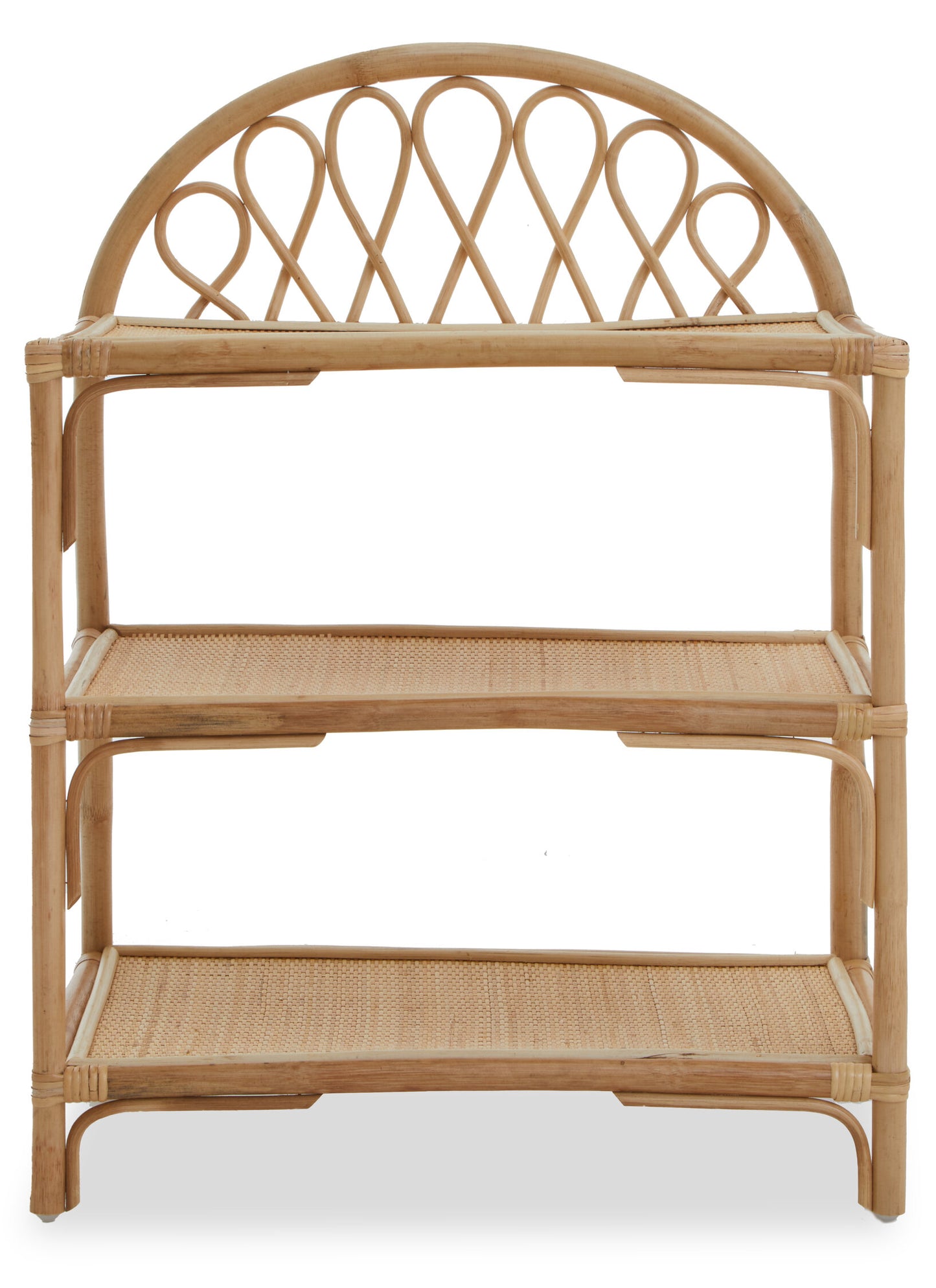 India 3 Tier Natural Rattan Shelf Unit
