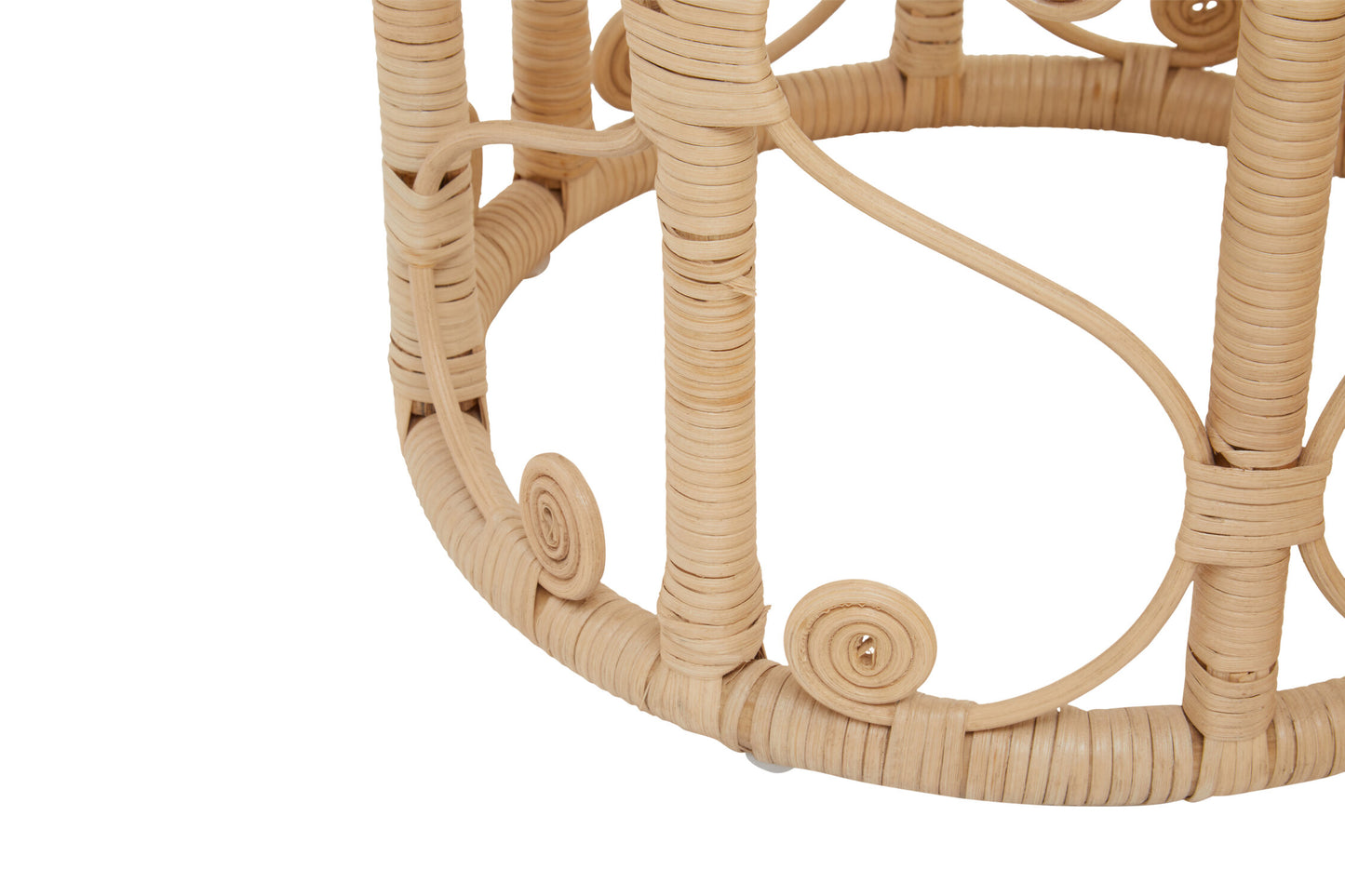 India Set of 2 Natural Rattan Boho Side Tables