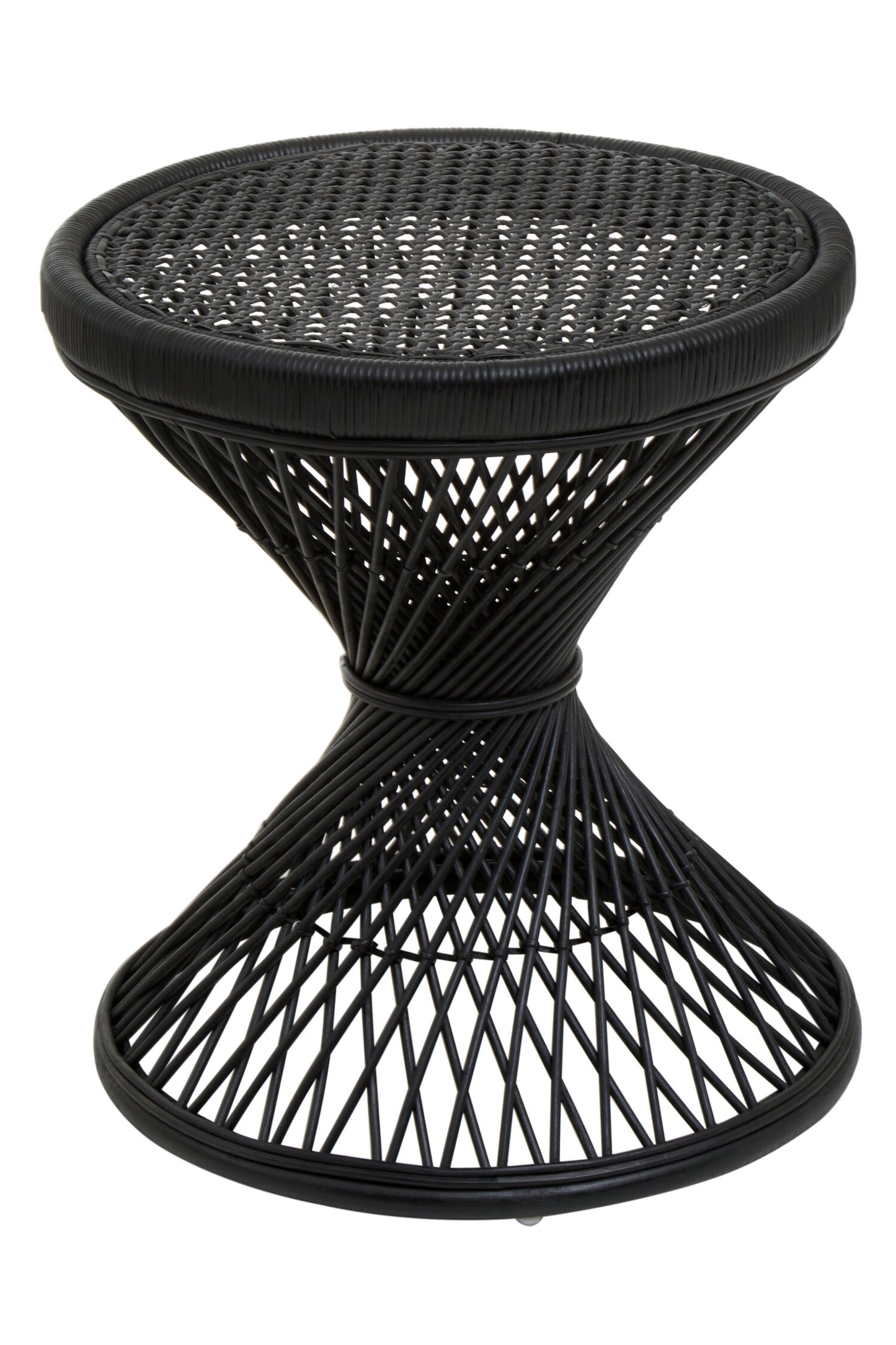 India Black Finish Twisted  Accent Table