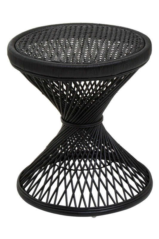 India Black Finish Twisted  Accent Table