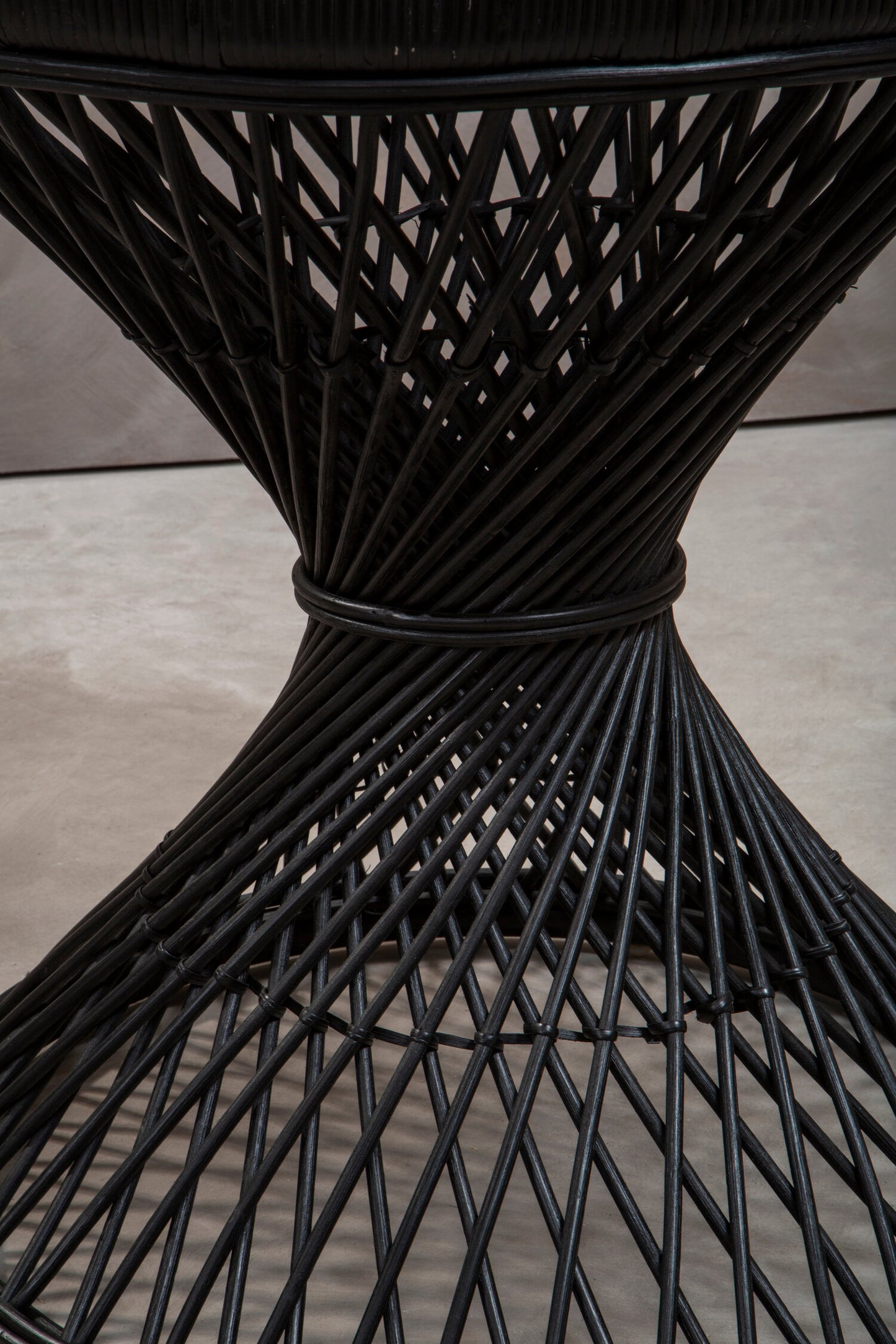 India Black Finish Twisted  Accent Table