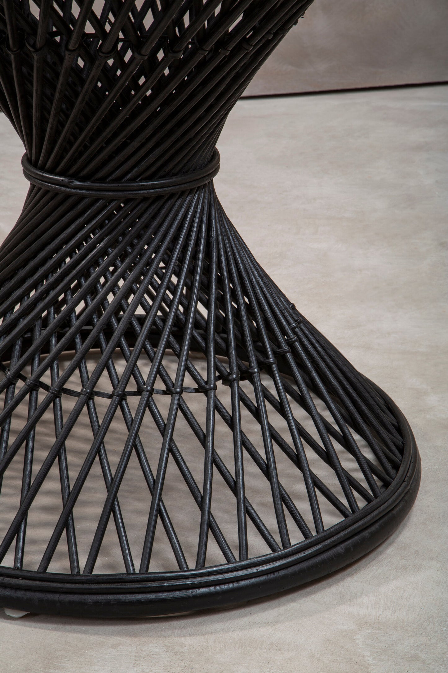 India Black Finish Twisted  Accent Table