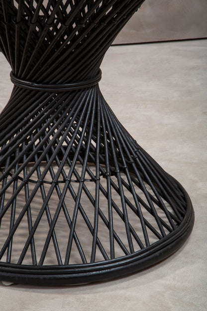 India Black Finish Twisted  Accent Table