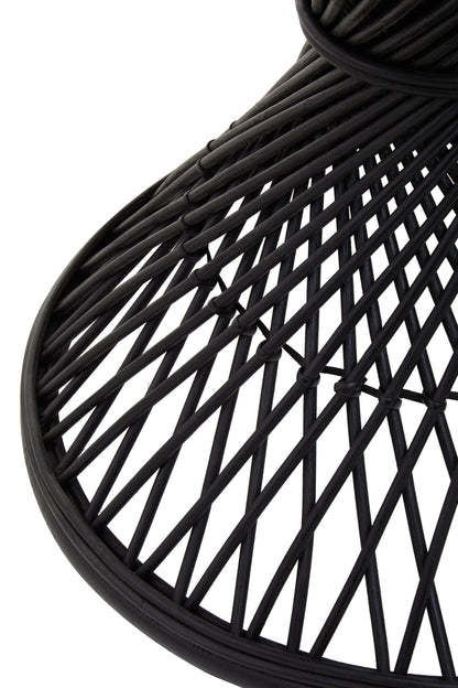 India Black Finish Twisted  Accent Table